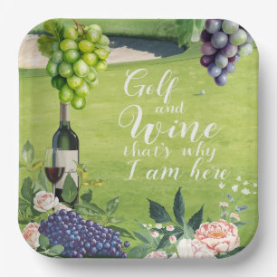 Assiettes En Carton Golf et fête du vin pour golfeurs
