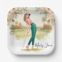 Golf Femme golfeuse sur terrain de golf