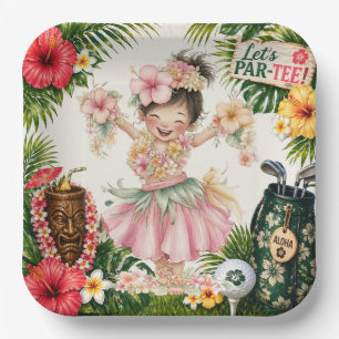 Assiettes En Carton Golf Hawaï thème pour soirée de golfeur hawaïen