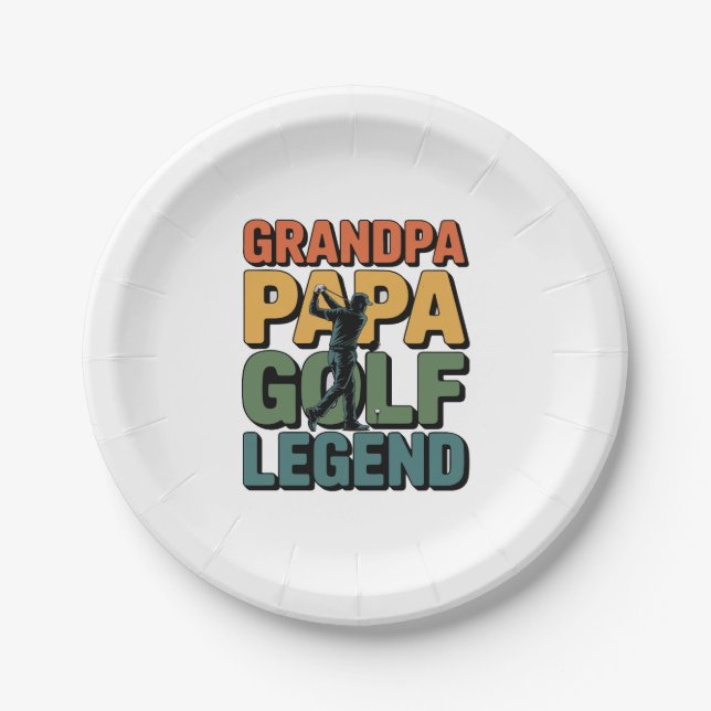 Assiettes En Carton Golf Legend Grand Papa (Devant)