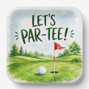 Assiettes En Carton Golf Let's Par-Tee Party de Putting Green