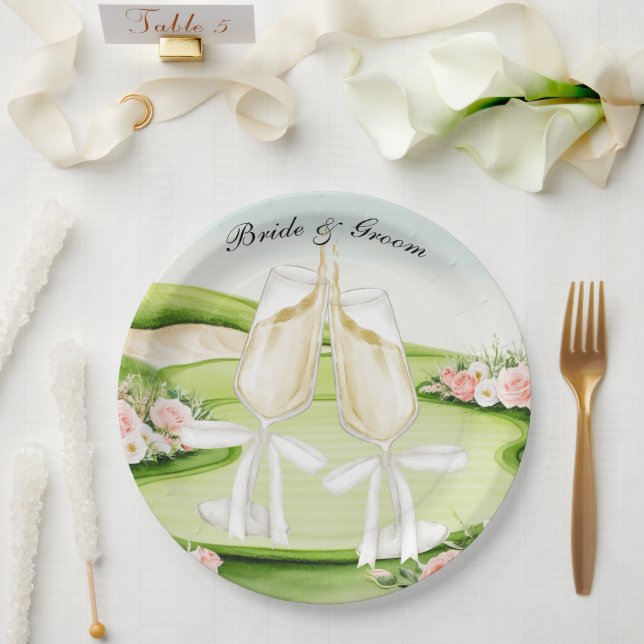 Assiettes En Carton Golf Mariage sur le thème du golf (Mariage)