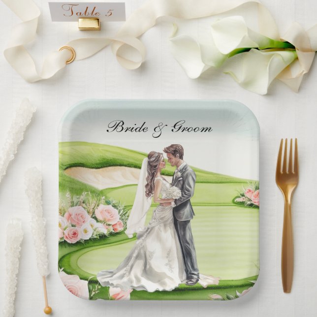 Assiettes En Carton Golf Mariage sur le thème du golf (Mariage)