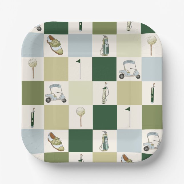 Assiettes En Carton Golf par départ (Recto)