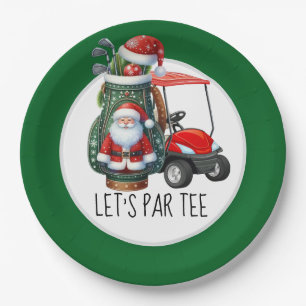 Assiettes En Carton Golf Par tee Christmas Thème pour Golfer