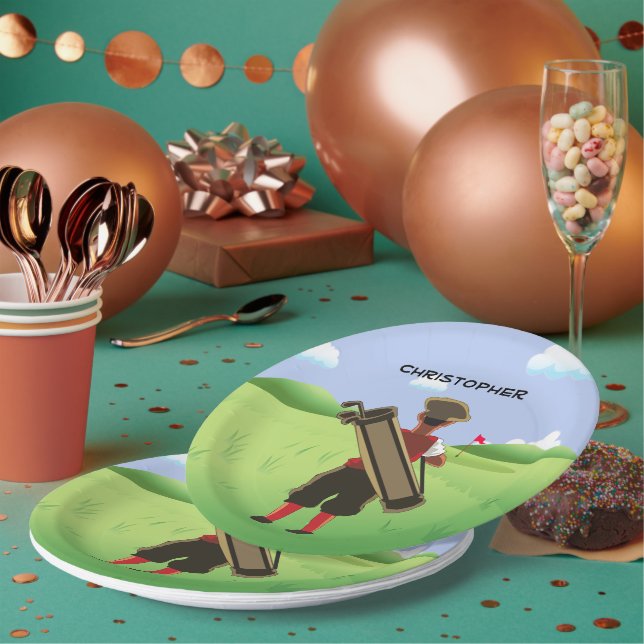 Assiettes En Carton Golf personnalisé amusant sur le terrain de golf (Multi)