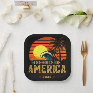 Assiettes En Carton Golfe des USA Amérique Est 2025 Retro Vintage