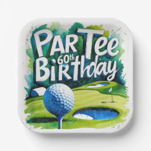 Assiettes En Carton Golfer 60e anniversaire