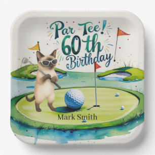 Assiettes En Carton Golfer 60e anniversaire pour les Amoureux de les c