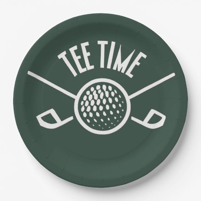 Assiettes En Carton Golfers Tee Time (Devant)