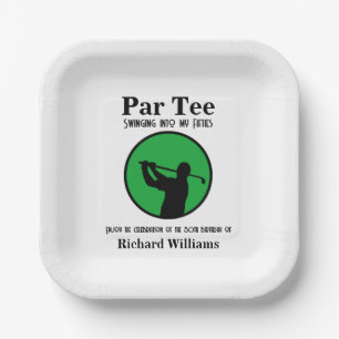 Assiettes En Carton Golfeur balançant dans mes cinquante ans 50e anniv