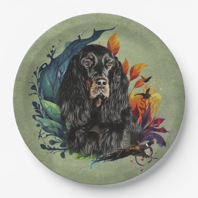 Assiettes En Carton Gordon Setter (Devant)