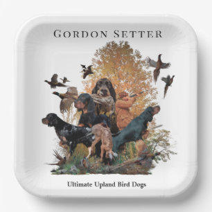 Assiettes En Carton Gordon Setter, saison de chasse