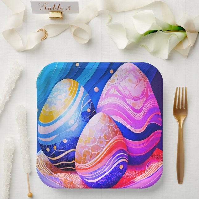 Assiettes En Carton Gorgeous Easter paper plates (Mariage)