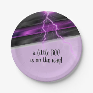 Assiettes En Carton Goth Purple Black Halloween Baby shower d'événemen