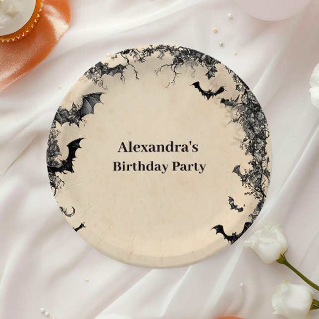 Assiettes En Carton Gothic Arch Midnight Birthday (Créateur téléchargé)