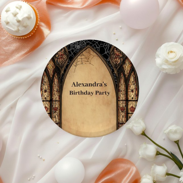 Assiettes En Carton Gothic Cathedral Midnight Birthday (Créateur téléchargé)