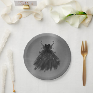 Assiettes En Carton Gothique Fairy Black Gown Vampy Glam Goth Sheen