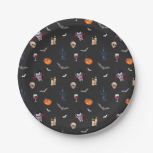 Assiettes En Carton 🧛 ♂️ Gothique Vampire Halloween Plaque en papie