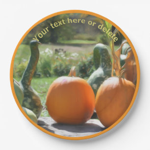 Assiettes En Carton Gourmets Et Citrouilles Automne Art Personnalisé F