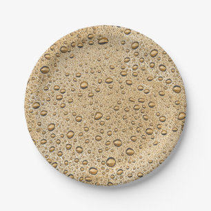 Assiettes En Carton gouttelettes d'eau d'or