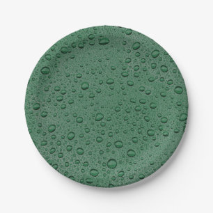 Assiettes En Carton gouttelettes d'eau vertes