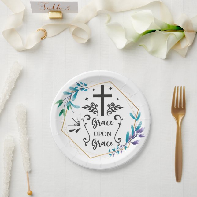 Assiettes En Carton Grace sur grâce (Mariage)