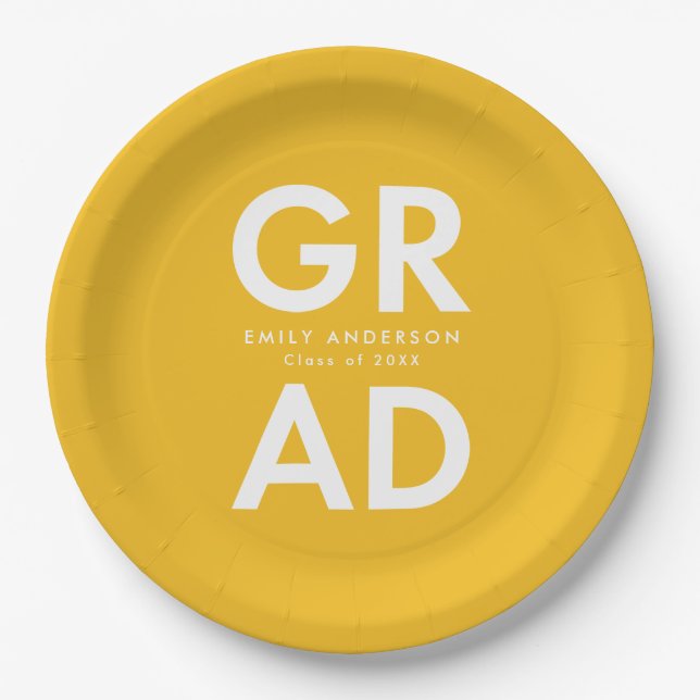 Assiettes En Carton Grad Grad Jaune Grad Grad (Devant)