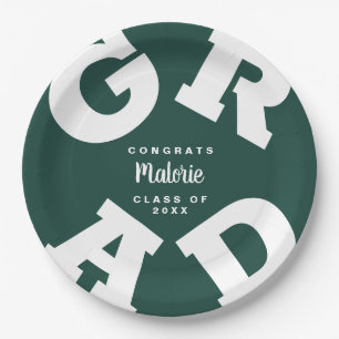 Assiettes En Carton GRAD gras Blanc sur les plaques de graduation ve