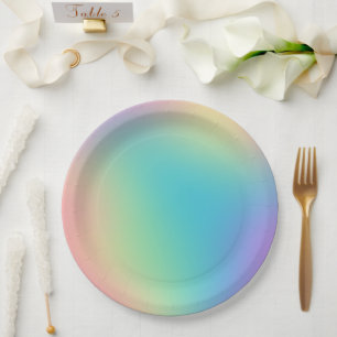 Assiettes En Carton Gradient arc-en-ciel magnifique