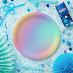 Assiettes En Carton Gradient Pastel forme libre
