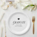 Assiettes En Carton Graduate Modern Simple Graduation Party<br><div class="desc">Graduate Modern Simple Graduation Party Paper Plates</div>