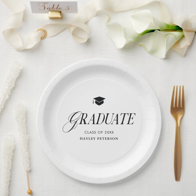 Assiettes En Carton Graduate Modern Simple Graduation Party (Mariage)
