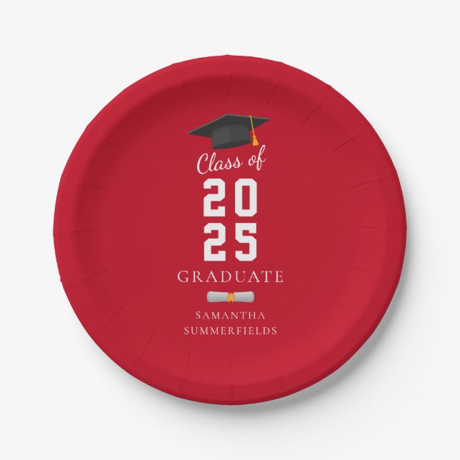 Assiettes En Carton Graduation 2025 Minimal Grad Custom (Devant)