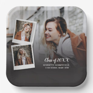 Assiettes En Carton Graduation 2025 Photo Collage Grad Party
