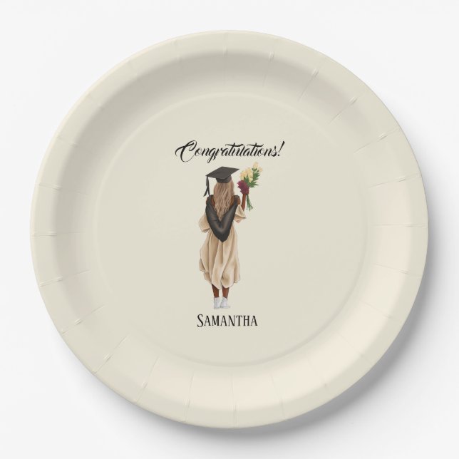 Assiettes En Carton Graduation de l'aquarelle personnalisée (6) (Devant)