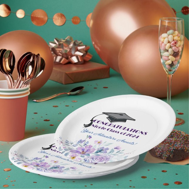 Assiettes En Carton Graduation florale de lavande (Créateur téléchargé)