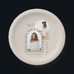 Assiettes En Carton Graduation géométrique moderne multi photo arch<br><div class="desc">Typographie géométrique moderne élégante pastel naturel 2 photo arche graduation</div>