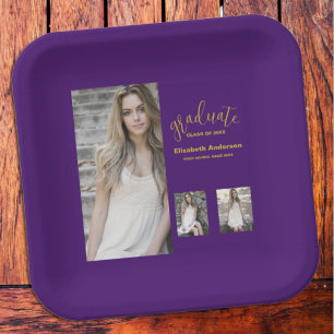 Assiettes En Carton Graduation minimaliste de 3 photos