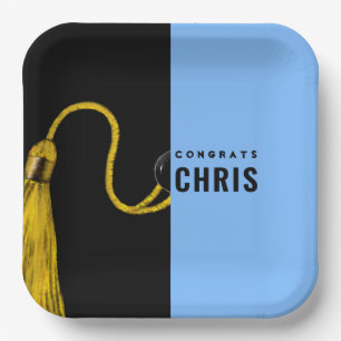 Assiettes En Carton Graduation Plaques de papier bleu clair