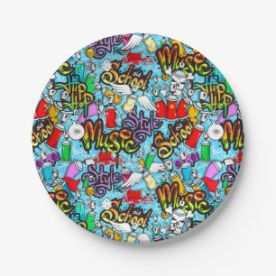 Assiettes En Carton Graffitti