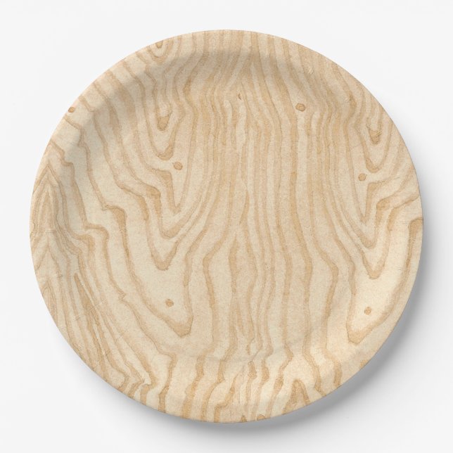 Assiettes En Carton Grain de bois (Devant)