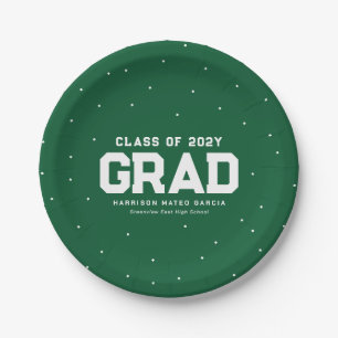 Assiettes En Carton Grand athlète sportif vert gradué personnalisé