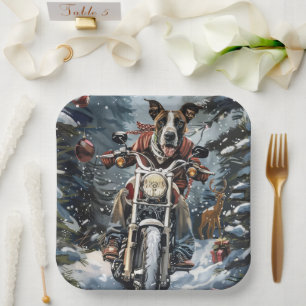 Assiettes En Carton Grand chien Danse équitation moto Noël