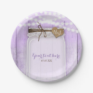 Assiettes En Carton Grand Mason Jar & Lumineuses Lavande violet Russe