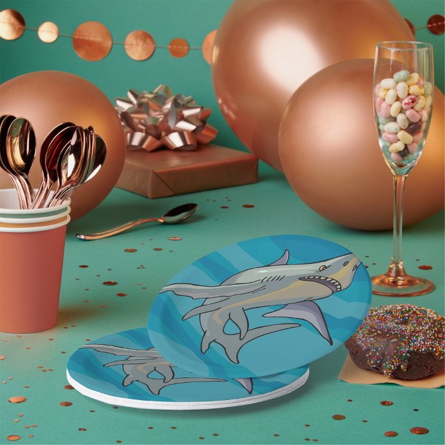 Assiettes En Carton Grand requin blanc (Créateur téléchargé)