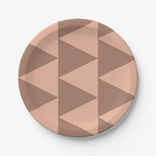 Assiettes En Carton Grand Triangles géométriques Mocha Mousse Dusty ro