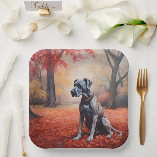 Assiettes En Carton Grande Danse en automne Feuilles automne Inspirati (Mariage)