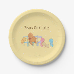 Assiettes En Carton Grandes chaises de la part quatre d'ours Brown et