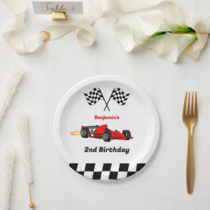 Assiettes En Carton Grandir DEUX Fast Race Car Boy 2e anniversaire